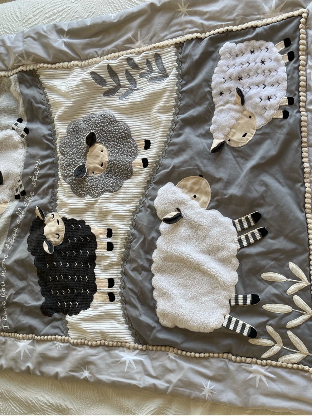 Lambs & Ivy Gray Sheep Nursery Comforter Neutral Baby Bedding